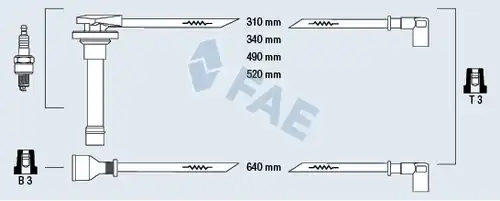 комплект запалителеи кабели FAE 85320