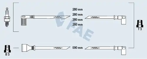 комплект запалителеи кабели FAE 85370