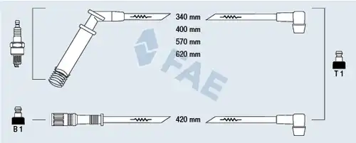 комплект запалителеи кабели FAE 85570