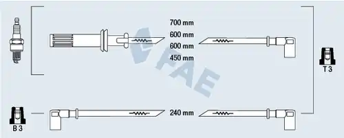 комплект запалителеи кабели FAE 85610