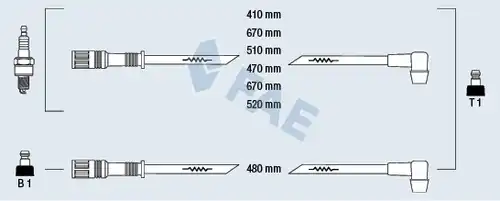 комплект запалителеи кабели FAE 86020