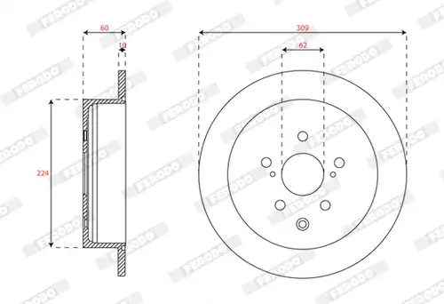 спирачен диск FERODO DDF2519C