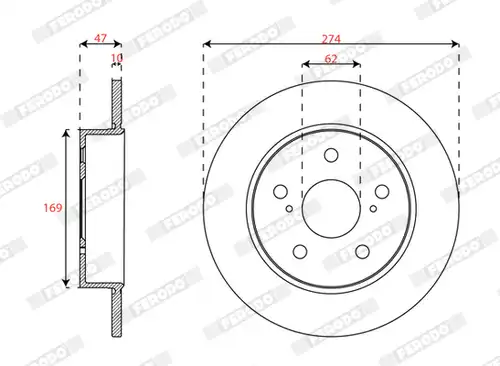 спирачен диск FERODO DDF3028C