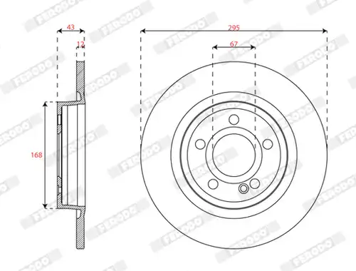спирачен диск FERODO DDF3031C