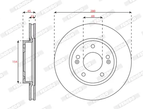 спирачен диск FERODO DDF3056C