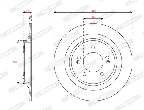 спирачен диск FERODO DDF3099C