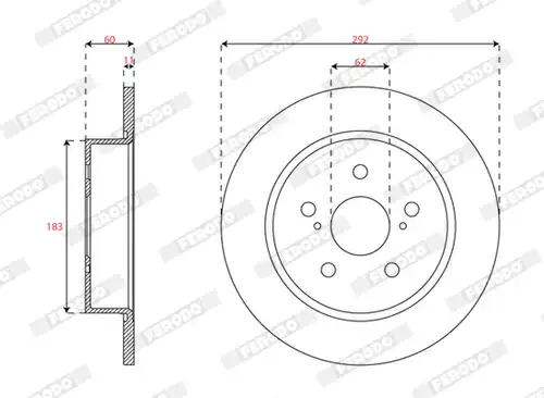 спирачен диск FERODO DDF3112C