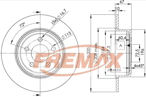 спирачен диск FREMAX BD-9198