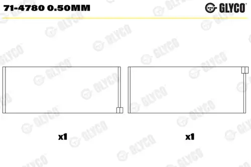 биелен лагер GLYCO 71-4780 0.50MM