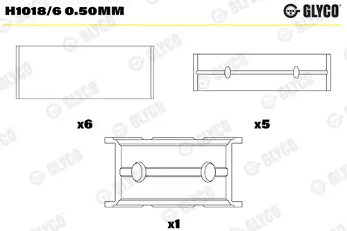 лагер на коляновия вал GLYCO H1018/6 0.50MM