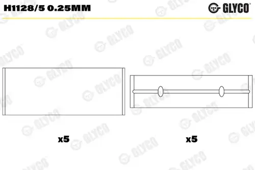лагер на коляновия вал GLYCO H1128/5 0.25MM