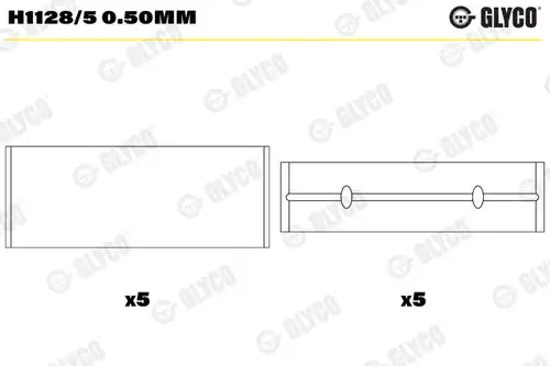 лагер на коляновия вал GLYCO H1128/5 0.50MM