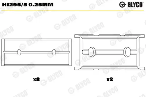 лагер на коляновия вал GLYCO H1295/5 0.25MM