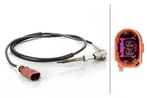 датчик, температура на изгорелите газове HELLA 6PT 014 494-631
