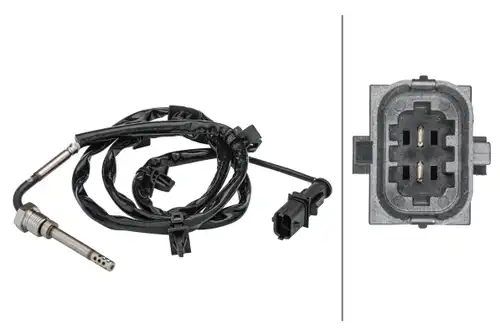 датчик, температура на изгорелите газове HELLA 6PT 358 181-401