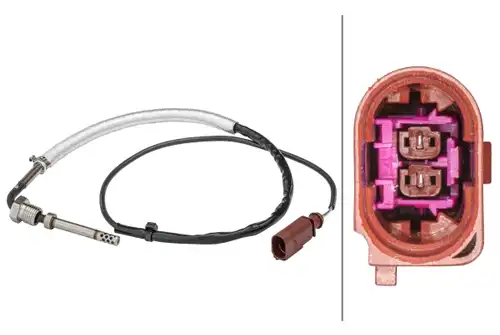 датчик, температура на изгорелите газове HELLA 6PT 358 181-521