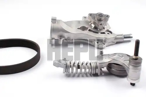 водна помпа + комплект пистови ремъци клиновидно оребряване HEPU PK03790
