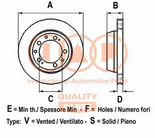 спирачен диск IAP QUALITY PARTS 709-01040