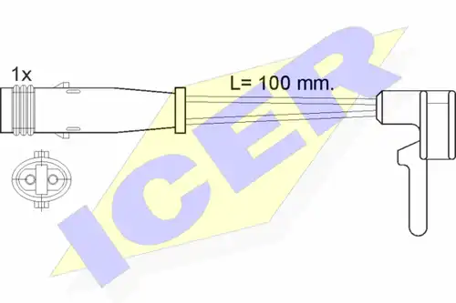 предупредителен контактен сензор, износване на накладките ICER 610323 E C