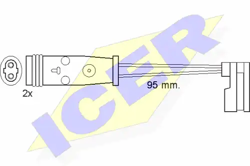 предупредителен контактен сензор, износване на накладките ICER 610370 E C