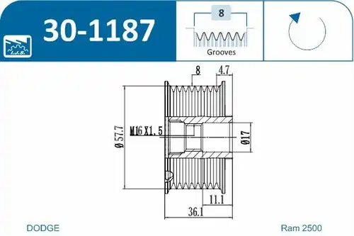 механизъм за свободен ход на генератор IJS GROUP 30-1187