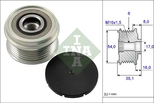 механизъм за свободен ход на генератор INA 535 0063 10