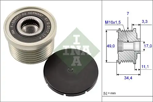 механизъм за свободен ход на генератор INA 535 0164 10