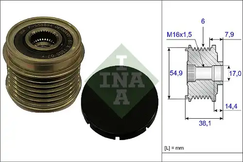 механизъм за свободен ход на генератор INA 535 0176 10