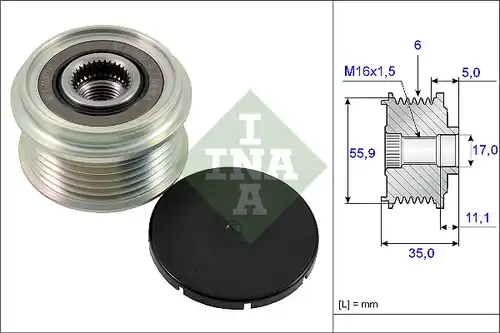 механизъм за свободен ход на генератор INA 535 0222 10