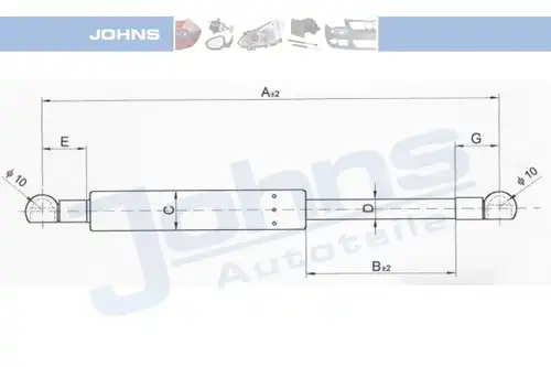 газов амортисьор, багажно/товарно пространство JOHNS 38 06 95-91