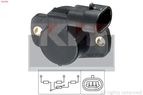 датчик, положение на дроселовата клапа KW 495 096