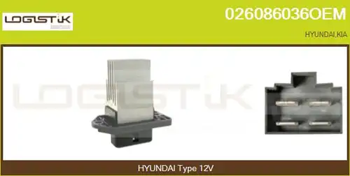 съпротивление, вентилатор за вътрешно пространство LGK 026086036OEM
