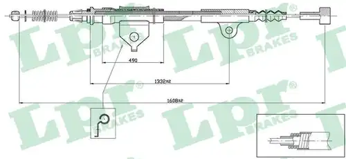 жило за ръчна спирачка LPR C0504B