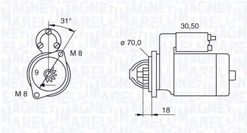 стартер MAGNETI MARELLI 063521060140