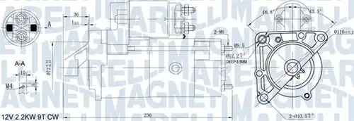 стартер MAGNETI MARELLI 063721160010