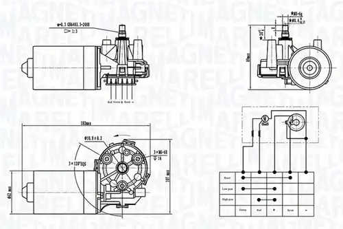 двигател на чистачките MAGNETI MARELLI 064376800010