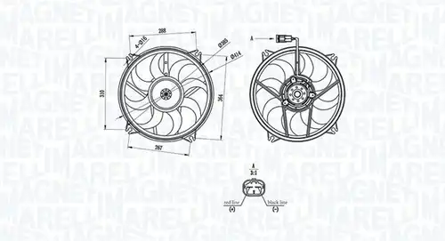 вентилатор, охлаждане на двигателя MAGNETI MARELLI 069422708010