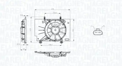 вентилатор, охлаждане на двигателя MAGNETI MARELLI 069422734010