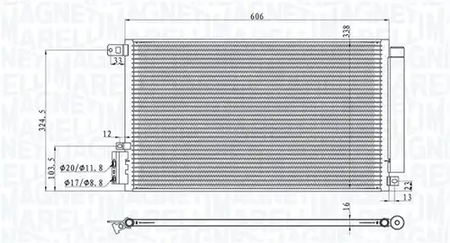 кондензатор, климатизация MAGNETI MARELLI 350203100500
