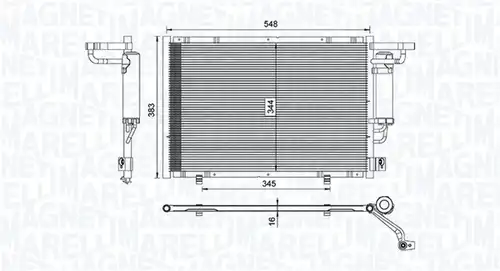 кондензатор, климатизация MAGNETI MARELLI 350203100600