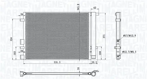 кондензатор, климатизация MAGNETI MARELLI 350203100700