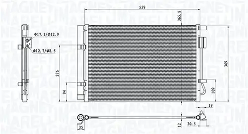 кондензатор, климатизация MAGNETI MARELLI 350203100800