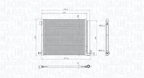 кондензатор, климатизация MAGNETI MARELLI 350203101400