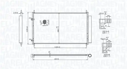 кондензатор, климатизация MAGNETI MARELLI 350203102200