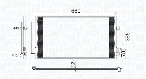 кондензатор, климатизация MAGNETI MARELLI 350203173000