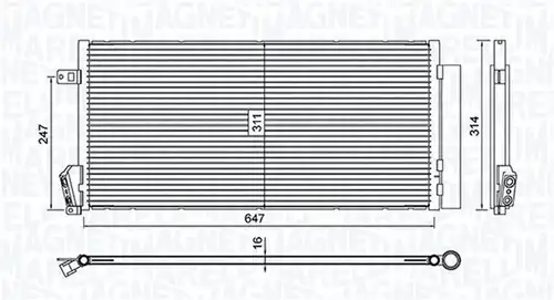 кондензатор, климатизация MAGNETI MARELLI 350203619000