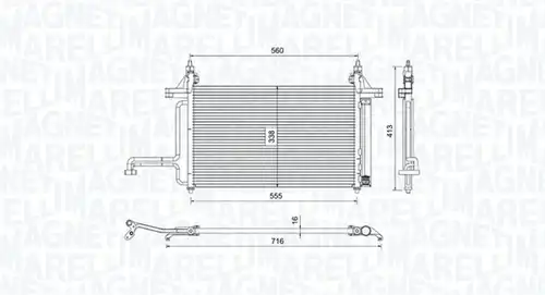кондензатор, климатизация MAGNETI MARELLI 350203732000