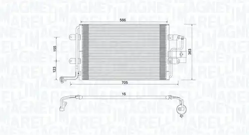 кондензатор, климатизация MAGNETI MARELLI 350203735000