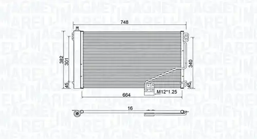 кондензатор, климатизация MAGNETI MARELLI 350203738000