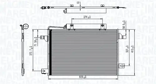 кондензатор, климатизация MAGNETI MARELLI 350203745000